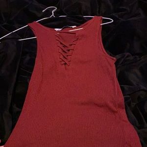 maroon halter top